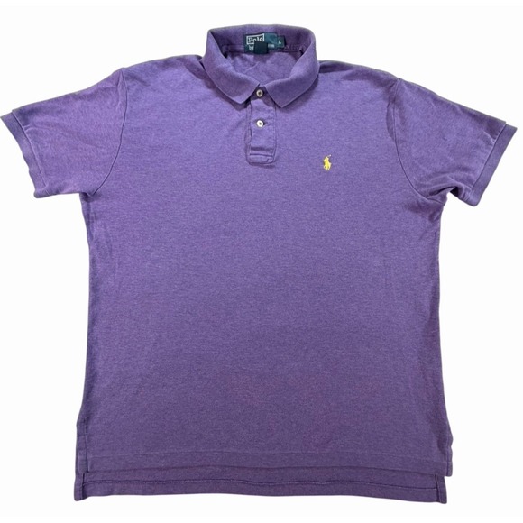 Ralph Lauren Other - Polo Ralph Lauren Mens Large Purple  Short Sleeve Yellow Pony Polo Shirt Cotton